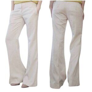 The Limited Ivory Damask Floral Textured Drew Fit Flare Leg Dress Pants Size 8